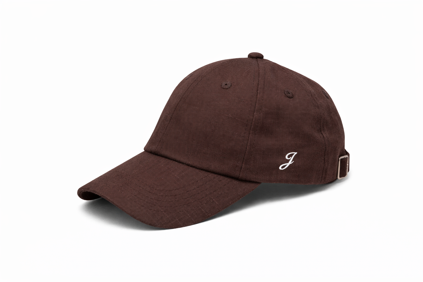 🎁 Linen Embroidered Cap (Chocolate) (100% off)