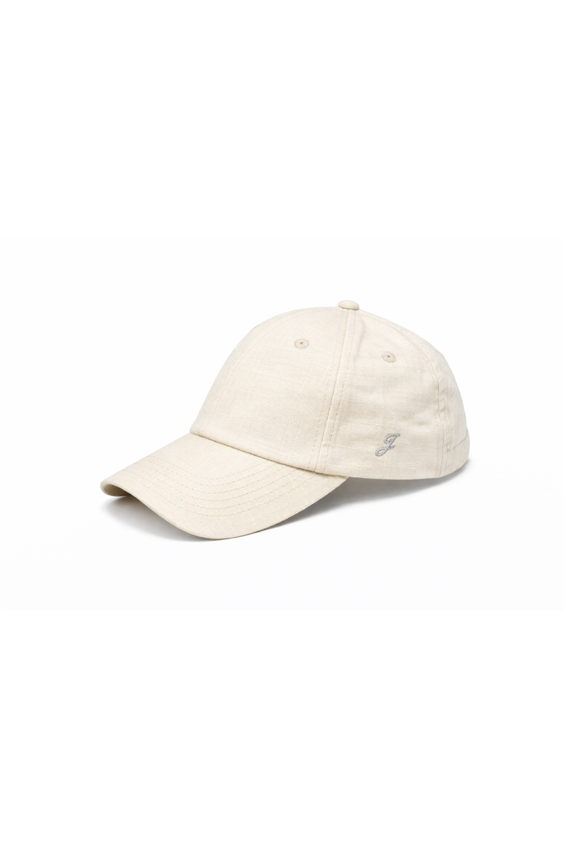Linen Embroidered Cap (Cream)