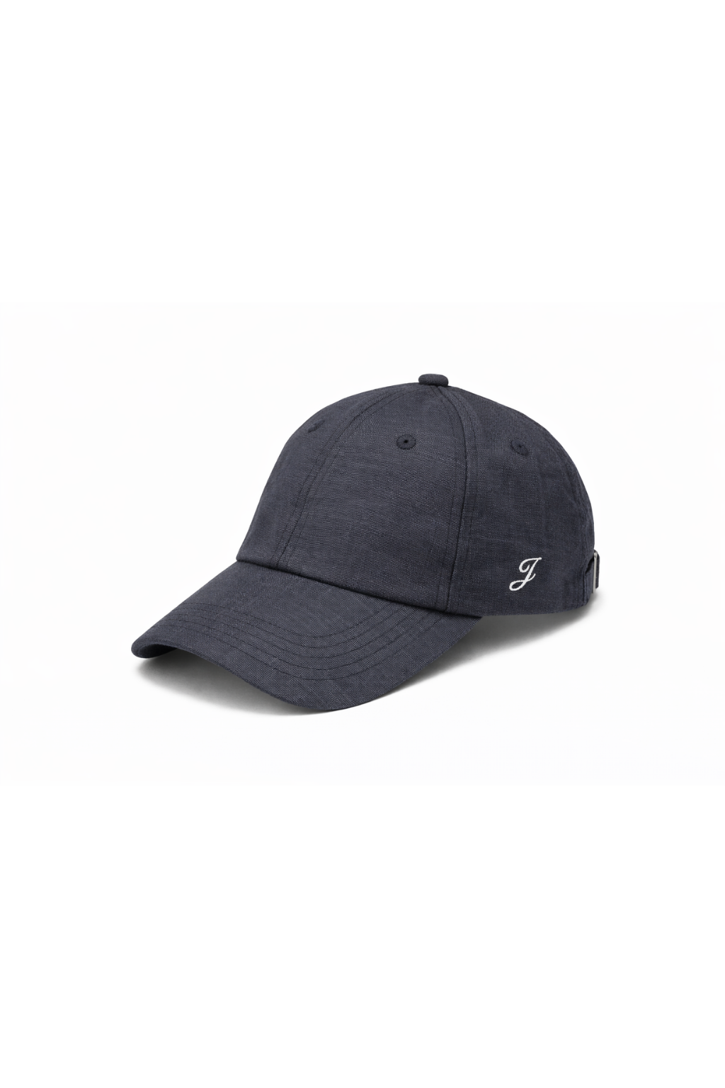 Linen Embroidered Cap (Denim)